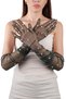 Elegant Chic Pearls Bridal Costume Wedding Gloves Long Tulle Gloves for Special Occasions Green - 2