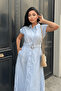 Modal Fabric Button Detailed Midi Dress - Ice Blue - 3
