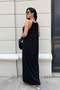 Light Jersey Fabric Dress with Chain Detail - BLACK - 5