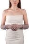 Elegant Chic Pearls Bridal Costume Wedding Gloves Long Tulle Gloves for Special Occasions Gray