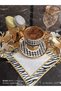 Zebra Patterned Gold Edged Cocktail and Coffee Side Presentation Napkin 6 Pieces