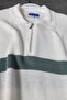 Water Green Men's Knitwear T-Shirt - Striped and Half Zipper - 2