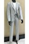 Suit Slim Fit Casual Sports Jacket Trousers Gray - 4