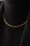 Steel Oval Ring Paperclip Chain Necklace Non Tarnish Chunky Texture Cable Chain 5mm - 5