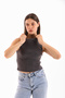 Women's Lycra Sleeveless Crop Blouse - 7