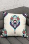 Cream Floor Blue Color Tile Pattern Digital Printed Gift Sofa 4-Piece Throw Pillow Cushion Cover - 3