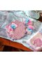 Pink Paper Knitted Children's Bag and Buckle Set (Shipping with Gift) - 3