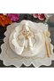 Off-white and gold detailed American-style placemats, made of stain-resistant fabric, set of 6. - 7