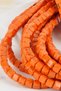 Pressed Natural Stone - Jewelry Accessory - Natural Stone Beads - 8 mm Square Cube Orange - 30 Pieces - 2
