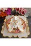 Yellow and marbled yellow detailed Placemat, 6 pieces, made of stain-resistant fabric. - 2