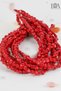Pressed Natural Stone - Necklace Bracelet Accessory - Natural Stone Beads - 6 mm Heart Coral Red - 25 Pieces