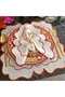 Red and marbled burgundy detailed Placemat, made of stain-resistant fabric, 12 pieces. - 2