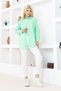 Women's Solid Color Linen Relaxed Fit Oversized Long 2-Piece Set: Olive Green and Aqua Green Shirts (2 pieces) - 6