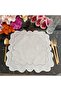 Off-white and marbled silver Placemat with silver details, made of stain-resistant fabric, set of 6. - 8