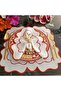 Red and marbled burgundy detailed Placemat, made of stain-resistant fabric, set of 4. - 4