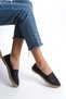 Genuine Leather Women's Espadrilles Narrow Fit, Leather Espadrilles with Jute Braided Sole, Black Genuine Leather Espadrilles - 5