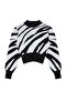 Black Zebra Print Crop Knitwear Sweater Twoaw21Kz0010 - 6