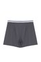 Anthracite Waist Belt Detailed Mini Striped Woven Shorts Skirt - 8