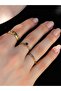 Natural Stone 3-Piece Garnet (Garnet) Natural Stone Star Model Women's Adjustable Ring Set Euy341 - 2