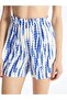 Patterned Women's Swim Shorts with Elastic Waist (S4) - 3