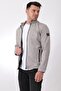 Suede Seasonal Coat with Chest Zipper and Judge Collar Pldp 2981 - 3