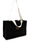 Women's Waterproof Large Size Beach and Shopping Bag Zippered Shoulder Clutch Bag - 3