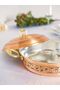 وعاء نحاسي للطهي منقوش ومطرز بلون نحاسي غير لامع 25 سم - 3