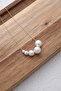 Steel Pearl Necklace with 5 Different Size Pearls in a Row - Does Not Tarnish