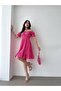 Women's Madonna Neckline Elastic Waist Ruffled Floral Mini Flared Dress - 2