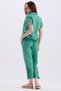 Women's Tulle Detailed Short Sleeve Shirt and Lace Detailed Trousers Double Linen Set - 6