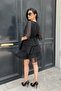 Chiffon Fabric Layered Mini Dress - Black - 5