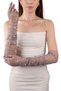 Elegant Chic Pearls Bridal Costume Wedding Gloves Long Tulle Gloves for Special Occasions Gray - 3
