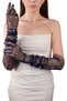 Elegant Chic Pearls Bridal Costume Wedding Gloves Long Tulle Gloves for Special Occasions Navy Blue - 2
