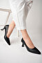 Genuine Leather Black Women's Leather Heeled Shoes TRC-92280 - 3