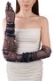 Elegant Chic Pearls Bridal Costume Wedding Gloves Long Tulle Gloves for Special Occasions Navy Blue - 5