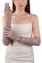 Elegant Chic Pearls Bridal Costume Wedding Gloves Long Tulle Gloves for Special Occasions Gray - 4