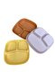 3 Compartment Breakfast Plate Plastic Picnic Camping Snack Food Serving Plate 21,5X23X3,5Cm 1 Piece - 5