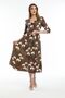 Women's Brown Floral Leopard Dress - 2