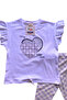 Girl's Summer Gingham Patterned T-Shirt Capri Leggings Set 3-4-5-6 Years Old - 2