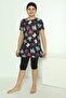 Black Digital Pattern Girls' Swimsuit Half Sleeve Children's Swimsuit Half Sleeve Swimsuit - 8
