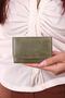 841 Unisex genuine leather card holder accordion wallet Crazy Green - 2