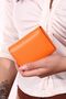841 Unisex genuine leather card holder accordion wallet ORANGE - 3