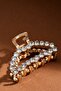 Stone Detailed Metal Latch Buckle - 3