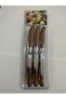 Stainless steel 6-piece brown serrated fruit and vegetable knife - 2