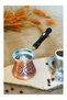 Copper Coffee Pot with Mother-Of-Pearl Handle, Carved and Embroidered, Copper Color (for 3 People)