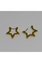 316L Surgical Steel - Unisex Women & Men Star Design Diameter 23 mm 2Pcs Hoop Earrings No:75 - 2