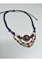 Ethnic Design Authentic Bohemian Macrame Natural Stone Short Necklace with Om Symbol No:45