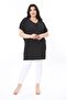 Women's Large Size Black V-Neck Thin Fabric Low Sleeve Long Blouse 65N37999 - 7