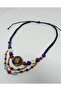 Ethnic Design Authentic Bohemian Macrame Natural Stone Short Necklace with Om Symbol No:45 - 3