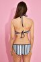 Women's Varsity Halter Neck Halter Bikini Set 00252 Navy Blue - 6